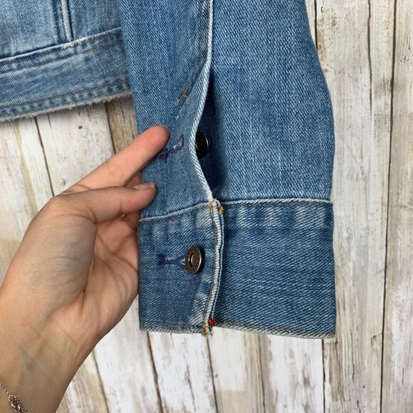TOMMY HILFIGER Vintage Light Blue Denim Jean Button Jacket M Medium VTG - Picture 3 of 8